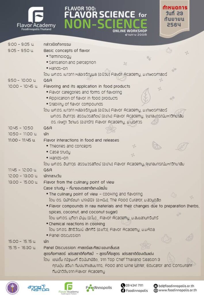 Flavour Science Flavor 100: Flavor Science for Non-Science Online Workshop – foodinnopolis
